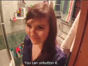Blowjob And Cock Riding In The Bathroom